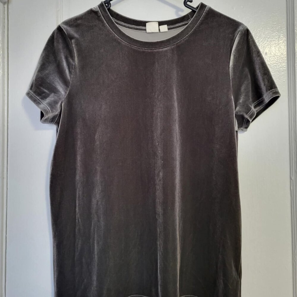 Gap Silver/Gray Velvet Women's Short Sleeve Top Size XS